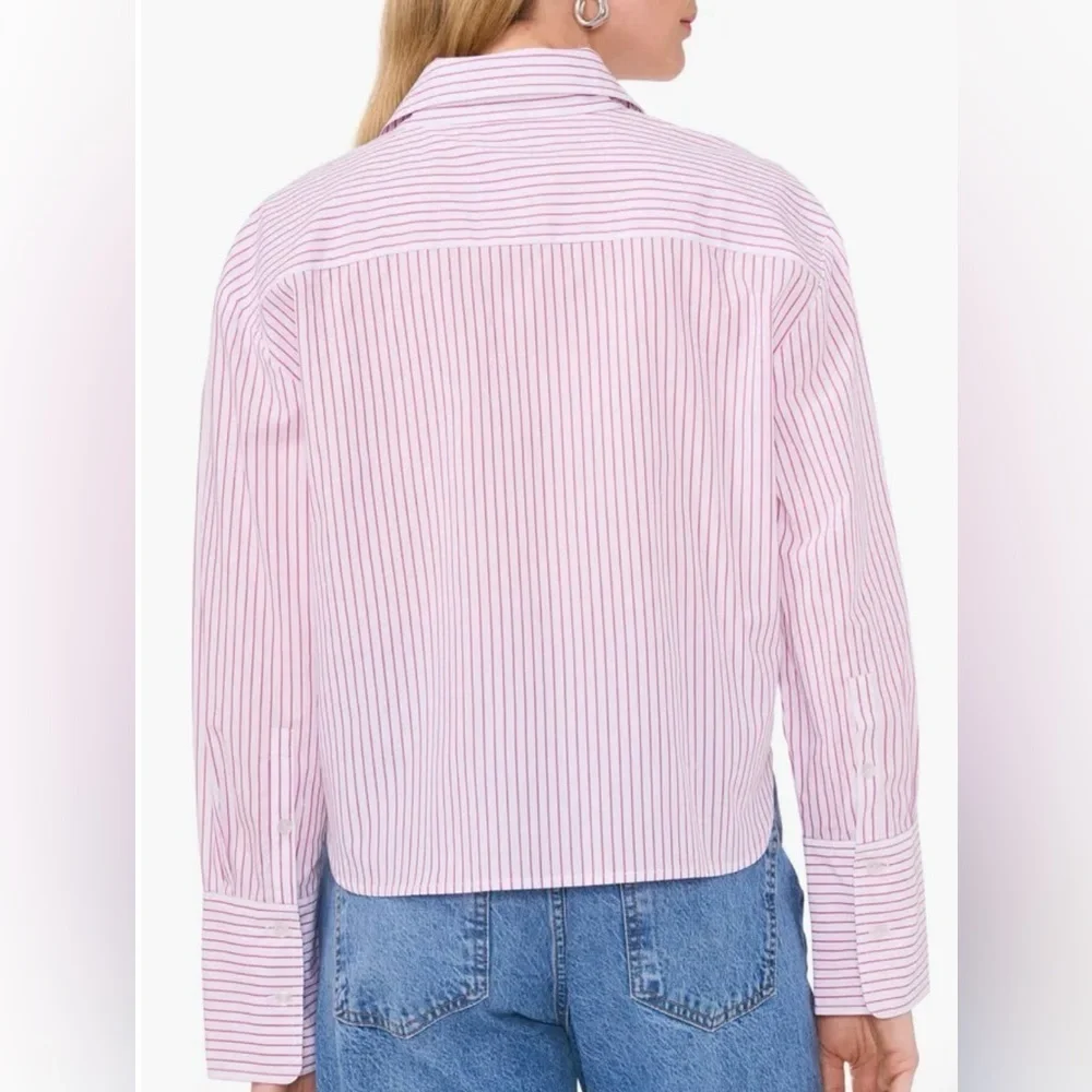 Parker Pin Striped Button Up Cotton Shirt Top size XS